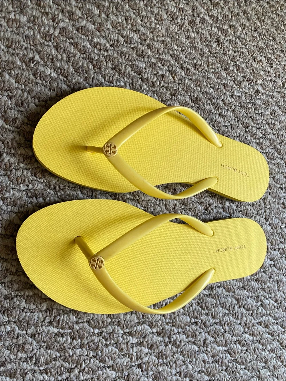 Tory Burch yellow Flip Flop Sandals with Logo Medallion